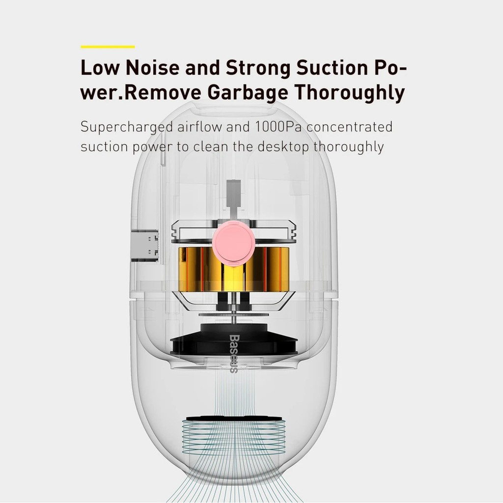 Xiaomi Youpin Máy Hút Bụi  Baseus C2 Mini Hình Viên Thuốc Làm Sạch Bàn Kiếu Dáng Di Động Không Dây 1000Pa