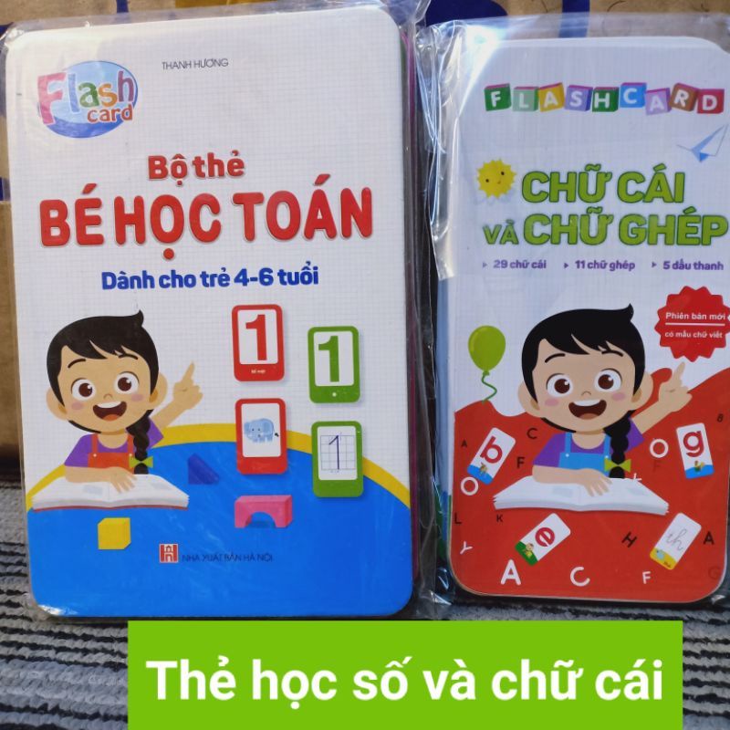 Thẻ học chữ cái và chữ ghép - thẻ học toán - thẻ học số cho bé