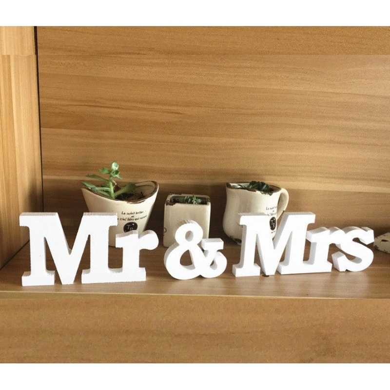 26 Chữ Cái Tiếng Anh Bằng Gỗ Màu Trắng A-Z Trang Trí Tiệc Cưới