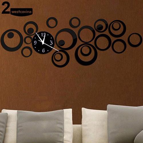 Nhãn dán tường kiểu đồng hồ hiệu ứng gương