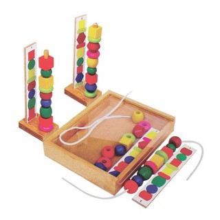Xếp chuỗi hạt bằng gỗ cho bé, đồ chơi gỗ Winwintoys