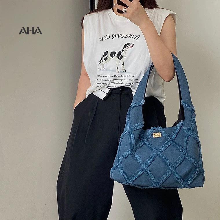 Túi Xách Canvas Cỡ Lớn Phối Tua Rua Phong Cách Mới Cho Nữ