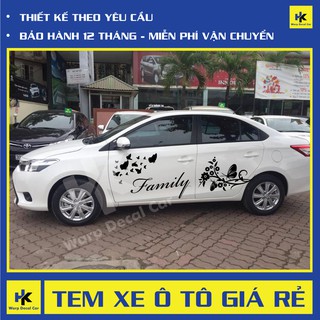 Tem xe Vios dán 2 bên sườn - Tem xe ô tô giá rẻ hà nội