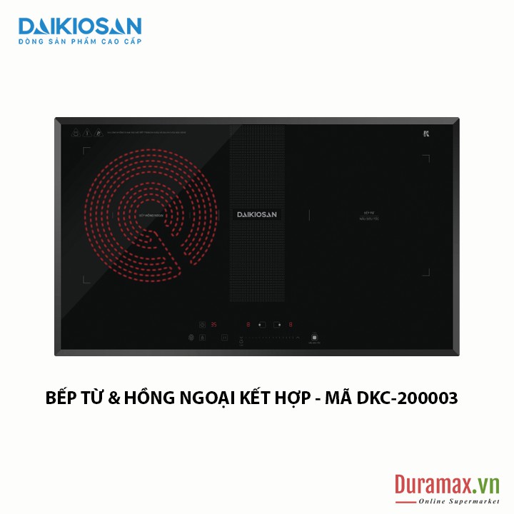 Bếp kết hợp từ và hồng ngoại Daikiosan DKC-200003 - 2 vùng nấu lắp âm