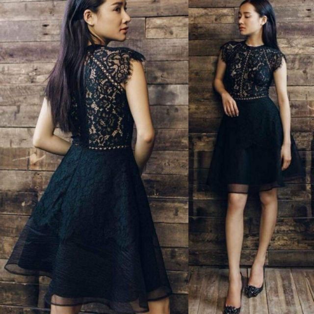 Đầm xòe ren cánh tiên , tùng voan kiếng
