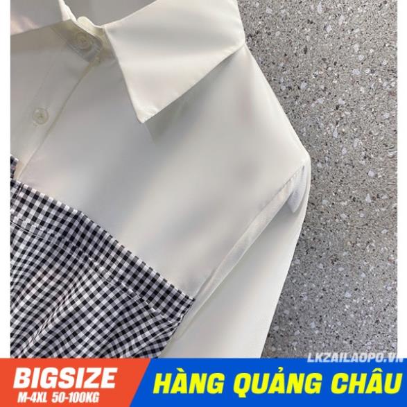 BIGSIZE (50-100kg) Áo sơ mi nữ đẹp cá tính rút dây eo tay dài mùa thu Phong cách Hàn Quốc quảng châu cao cấp CSM