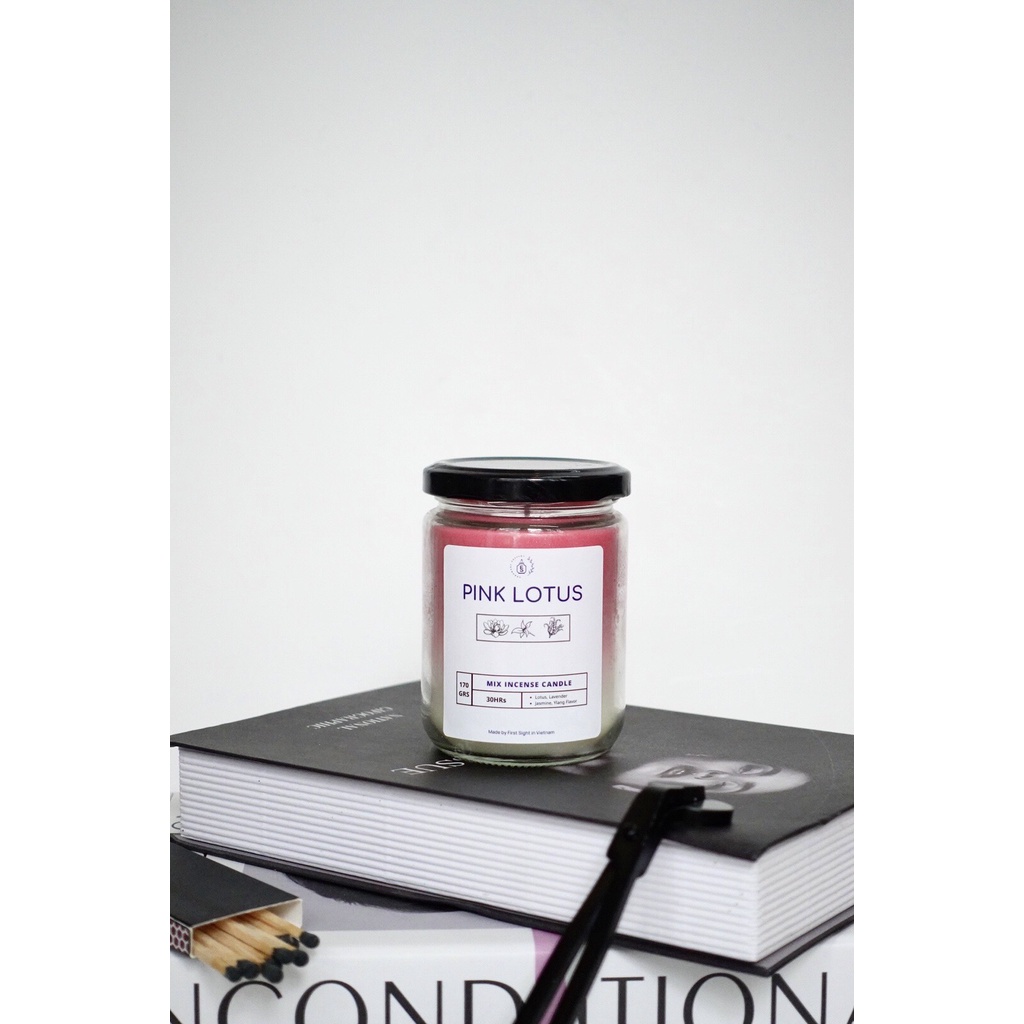 Nến thơm Handmade 02 tầng hương thơm tự nhiên hũ có nắp không khói 240gram