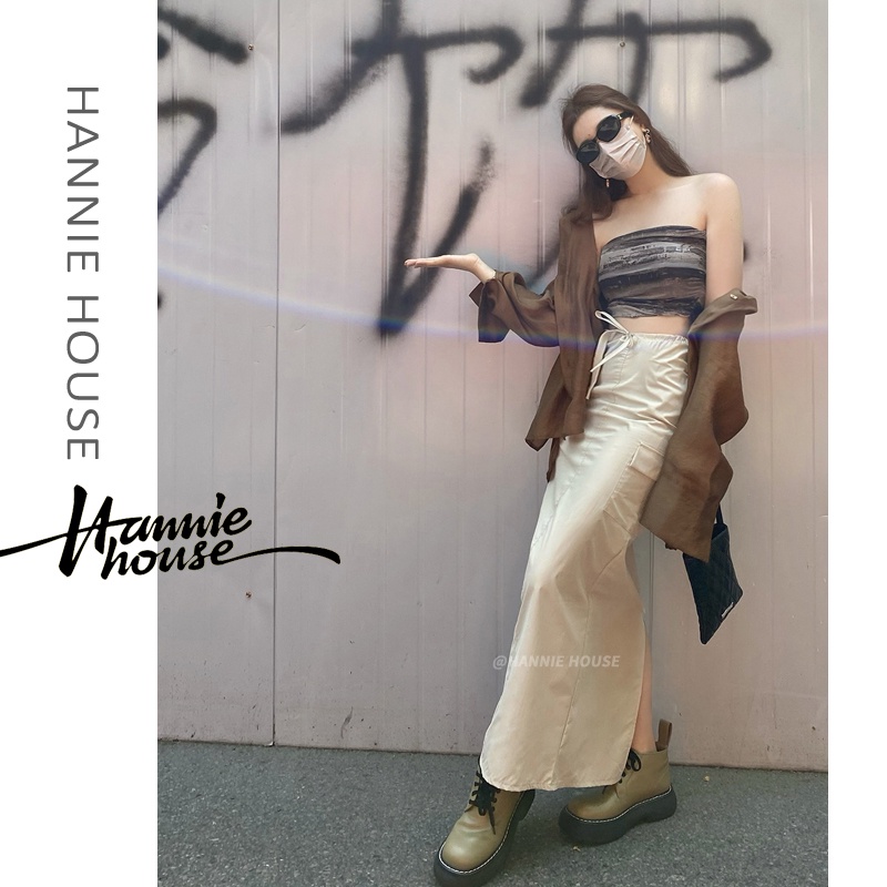 Chân Váy Maxi Lưng Thấp Đan Dây Màu Trơn Thời Trang Cho Nữ