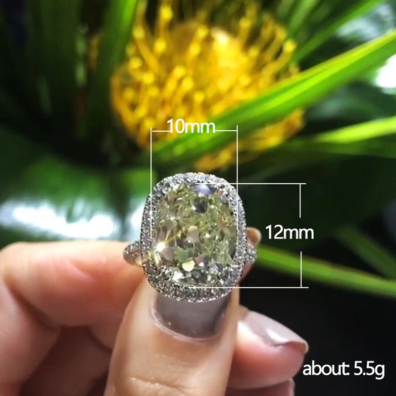 Nhẫn Đính Hôn Đính Đá Zircon Lớn Hình Học Đơn Giản Thanh Lịch Cho Nữ
