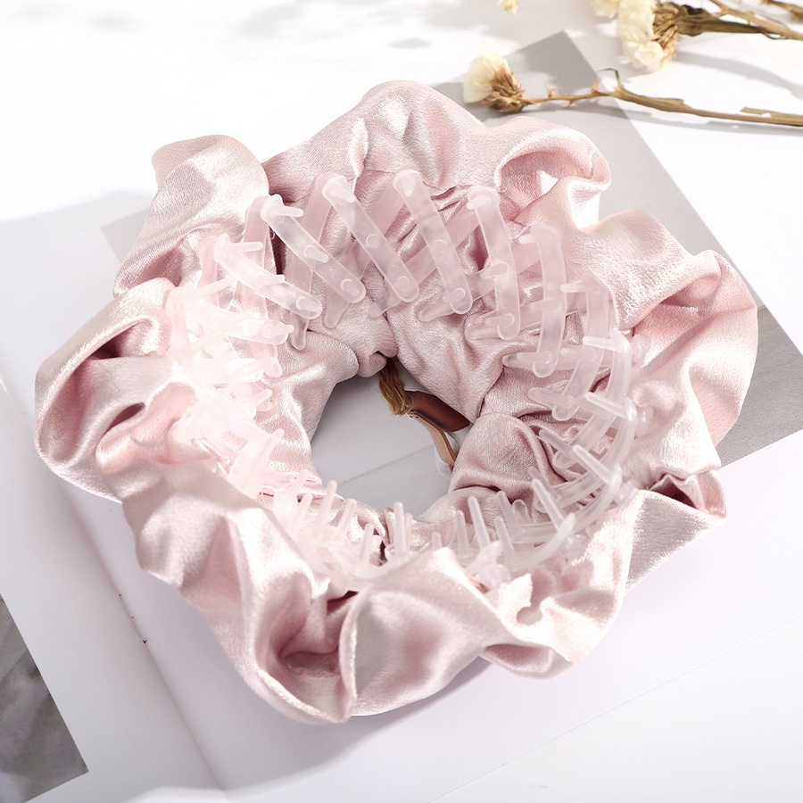 Thun cột kẹp tóc màu trơn bằng satin thời trang cho nữ