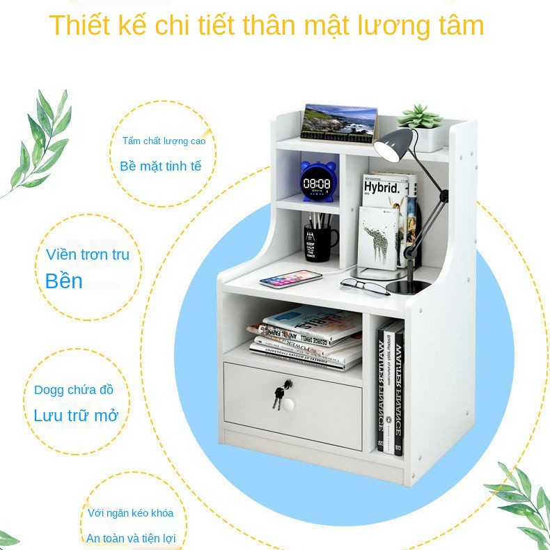 Bàn đầu giường dung tích lớn đơn giản lưu trữ đa chức năng tủ kệ đựng đồ