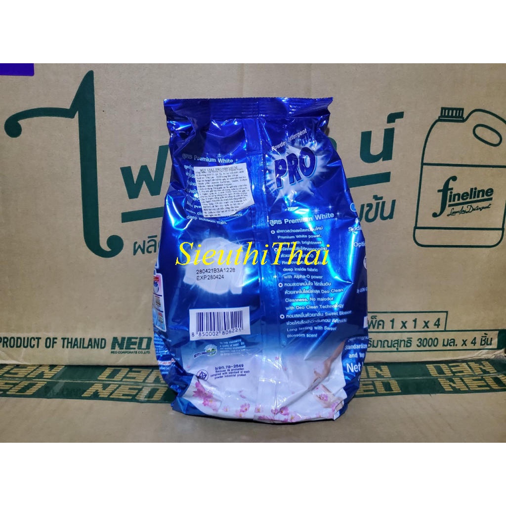 Combo 5 gói Bột giặt PRO màu XANH 350gr Thái Lan - hàng Lion chính hãng Thái Lan