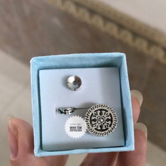 Combo charm bánh xe và 2 chặn bạc Thái S925