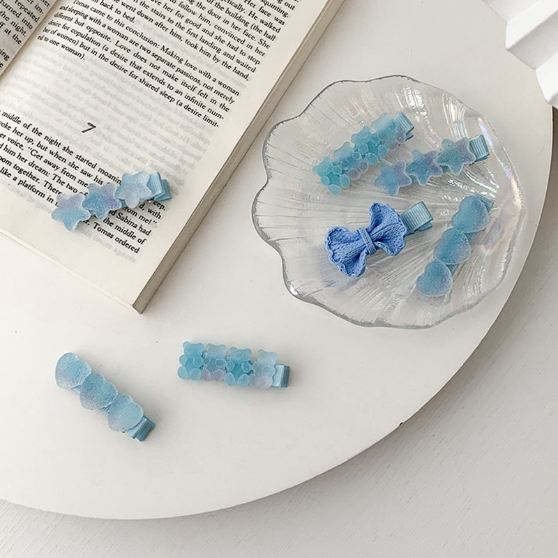 Kẹp tóc màu xanh dương nhiều kiểu dáng tùy chọn thời trang Hàn Quốc xinh xắn