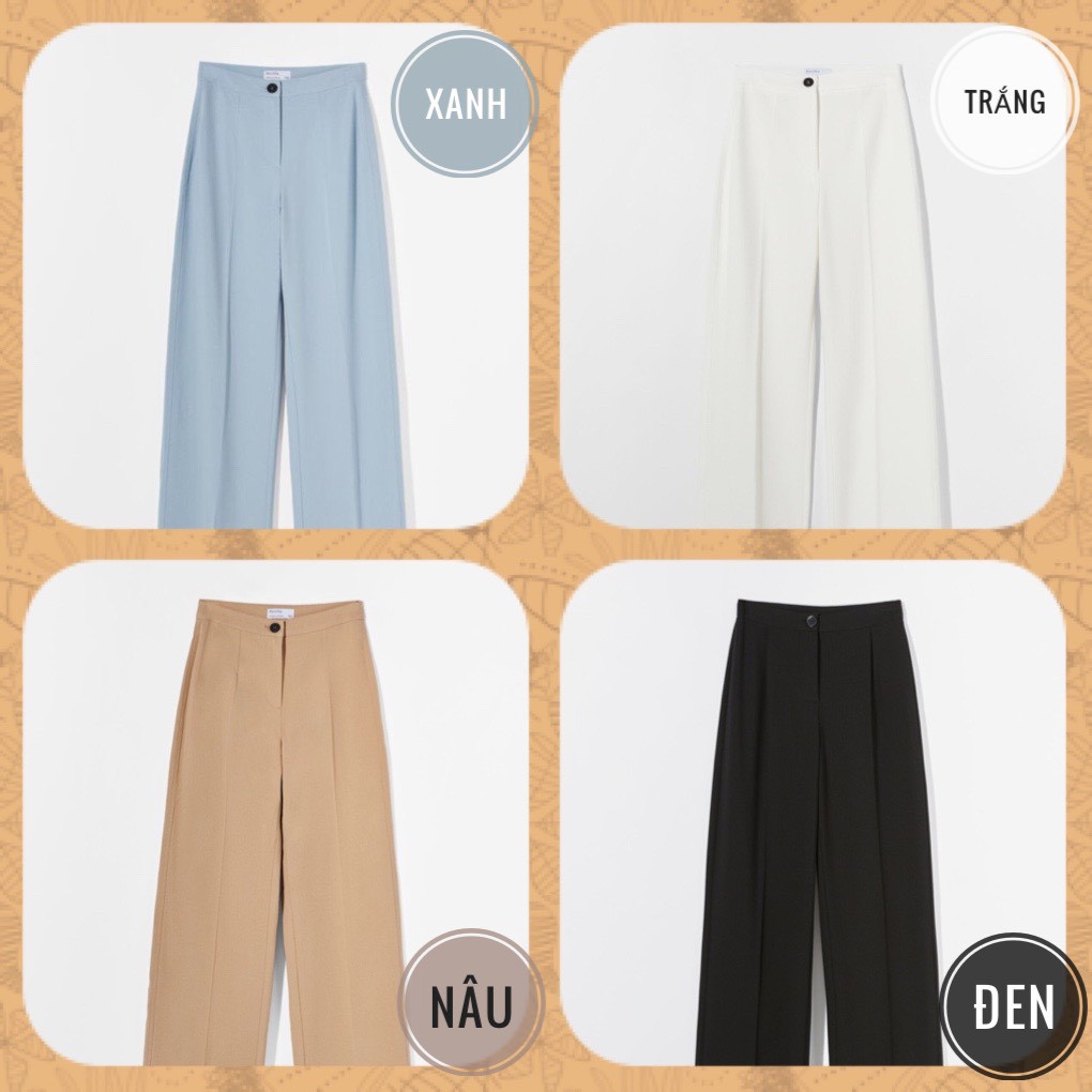 QUẦN ỐNG SUÔNG CẠP CAO ,LƯNG CAO TRÊN RỐN 4 MÀU TRẮNG, ĐEN ,XANH , NÂU CHO CHỊ EM LỰA CHỌN MÃ : QR10