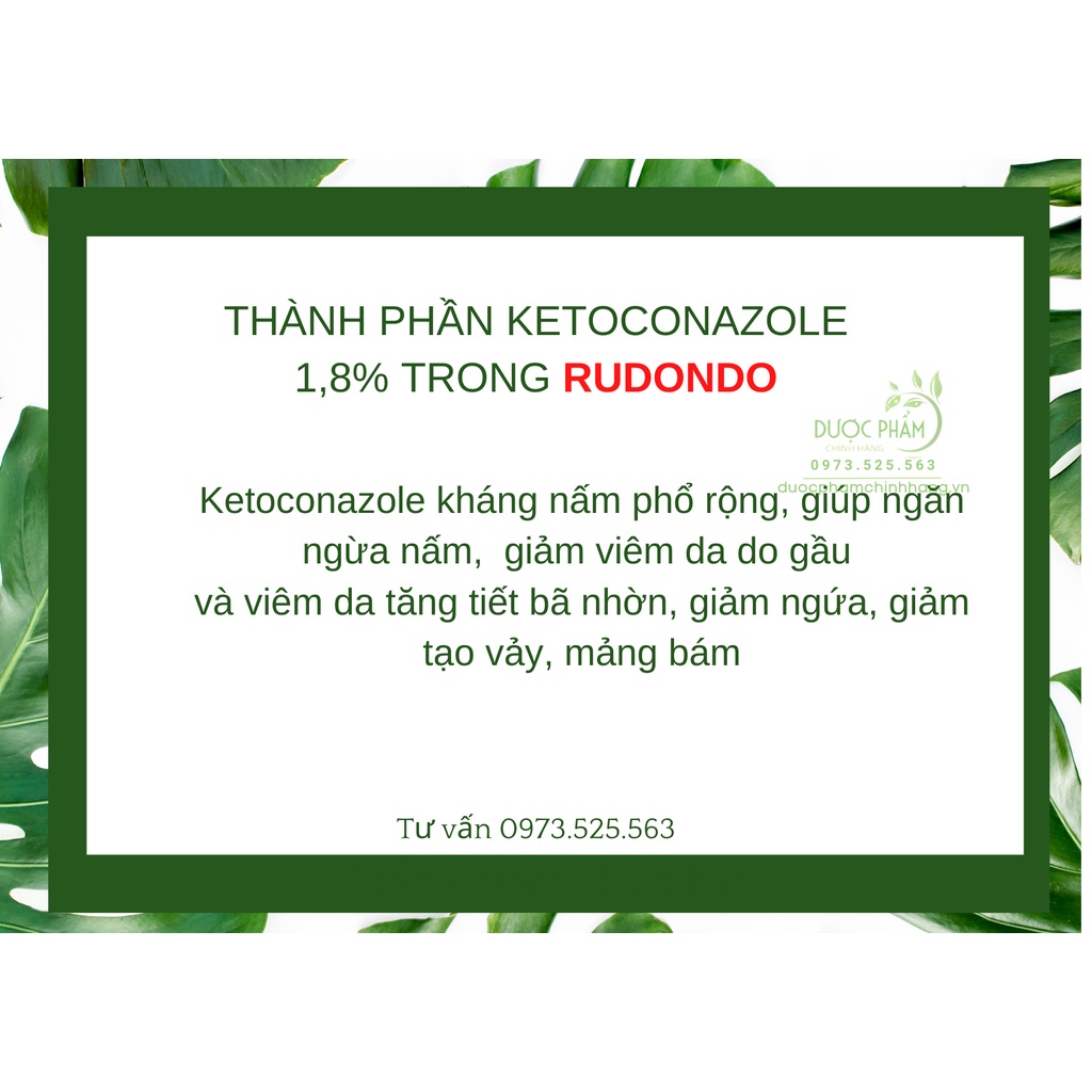 Dầu tắm gội RUDONDO dâu gội ngừa nấm đầu, gàu, nấm toàn thân, viêm da cơ địa