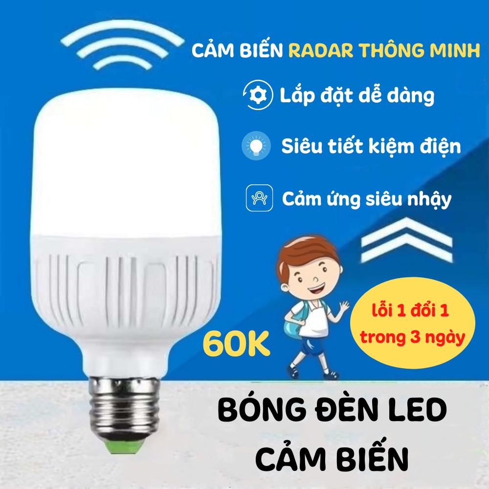 Bóng Đèn Led Cảm Biến Chuyển Động Thông Minh Cảm Ứng Tự Động Đui Xoáy ATILA SHOP