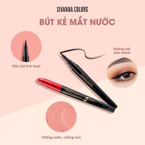 [Date 2027] Kẻ Mắt Nước Sivanna Colors Xpress Rose Cat HF896 [Chống Nước - Không Lem]