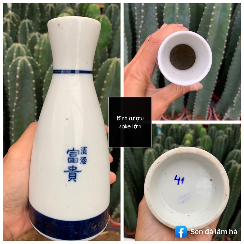 Bình đựng rượu sake - decor trang trí- gốm sứ Nhật