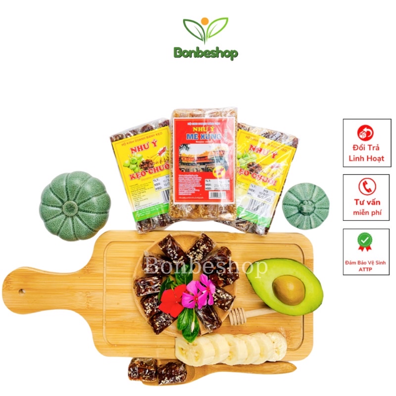Kẹo Mè Xửng Như Ý, Kẹo Chuối Dẻo Tươi Hiệu Như Ý, Đặc Sản Huế, Thơm Ngon
