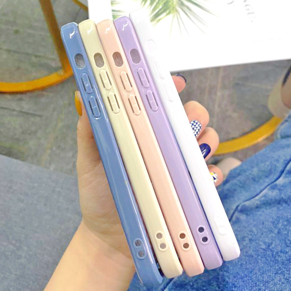 Ốp điện thoại TPU silicon nhám viền vuông màu nước gradient chống xước cho iPhone 12 11 Pro Max X XS Max XR 8 7 Plus