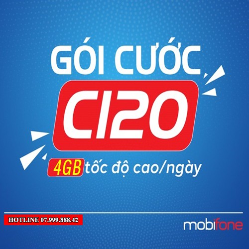 Sim 4G C120 Mobifone tặng ngay 120GB data (4GB/ngày) và triệu phút gọi - Miễn tháng đầu tiên sử dụng Sim Chính Hãng Mobi