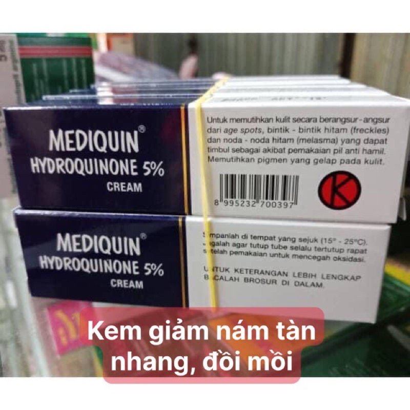 Kem Mediquin Hydroquinone 5% giảm Nám, Tàm Nhang, Nám Chân sâu, Nám lâu Năm (sản phẩm cam kết chính hãng)