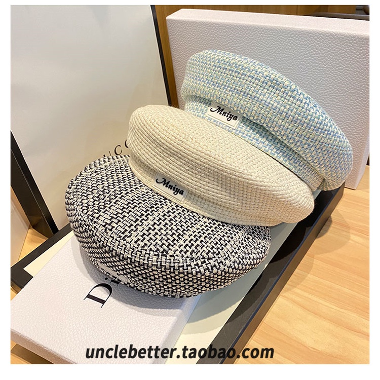 Nón mũ nồi phong cách cổ điển anh caro màu pastel -NE84