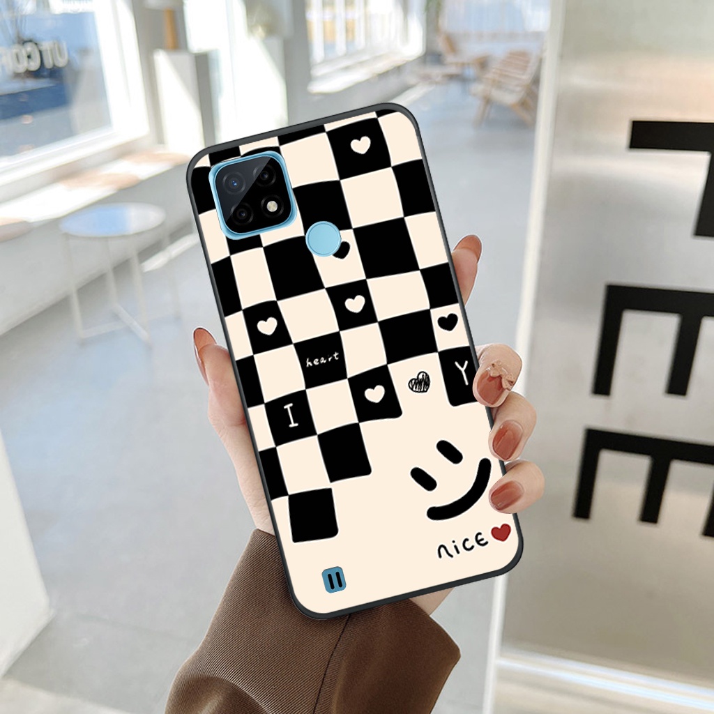 Ốp lưng Realme C21Y/ Realme C25Y/ Realme C21 họa tiết trái tim, gấu caro thời trang