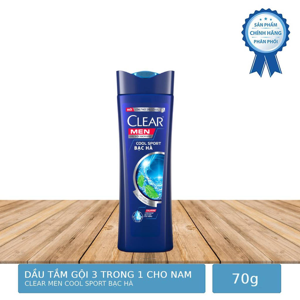 Dầu Tắm Gội Toàn Thân Clear Men 3 in 1 70g