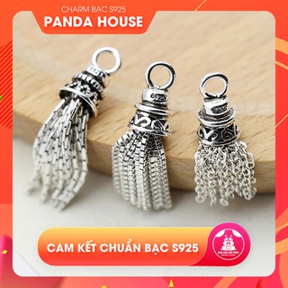Charm bạc s925 hình quả chuông có tua rua (charm treo) - Panda House