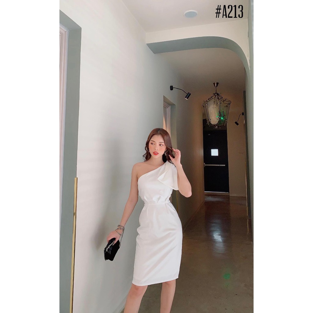 Đầm Dự Tiệc ⭕FREESHIP ⭕Đầm Nữ Trắng Lệch Vai Nơ To | BigBuy360 - bigbuy360.vn
