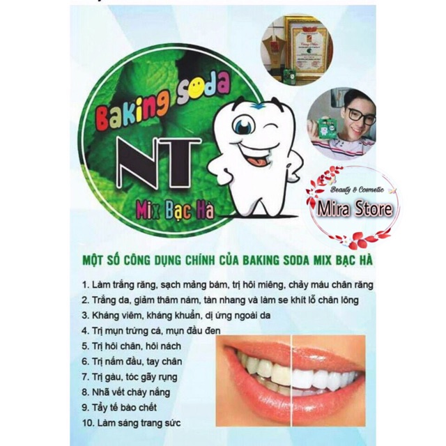 Trắng Răng tự nhiên BACKING SODA Mix BẠC HÀ