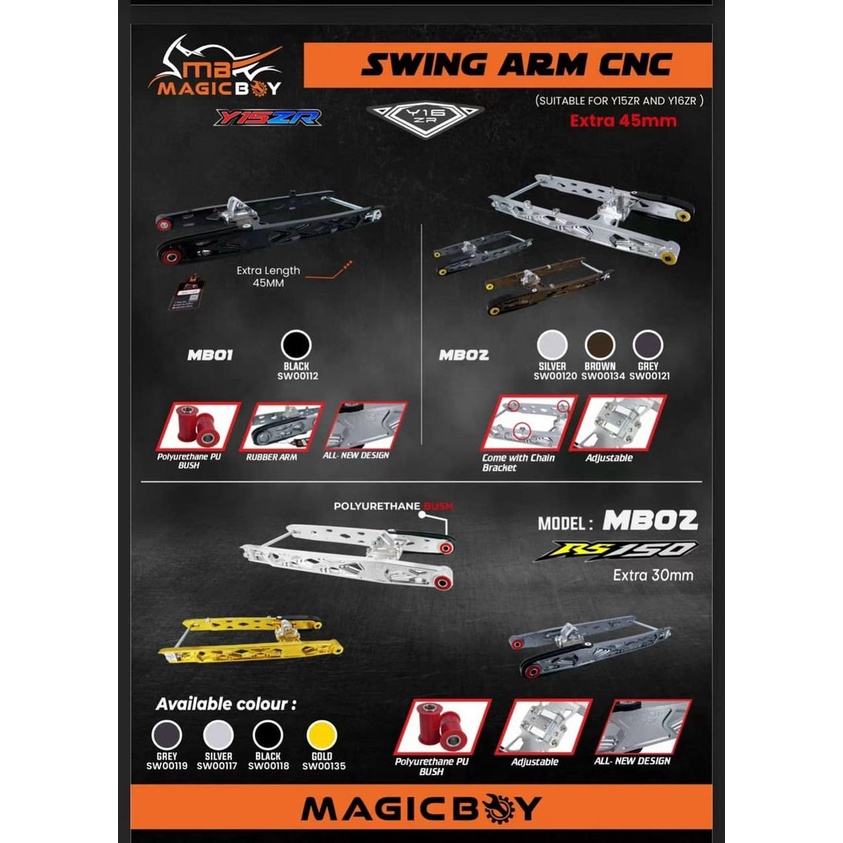 GẮP NHÔM MAGIC BOY ( V2 ) EX150 / WINNER / SONIC CNC NGUYÊN KHỐI ( XÁM - BẠC -ĐEN )