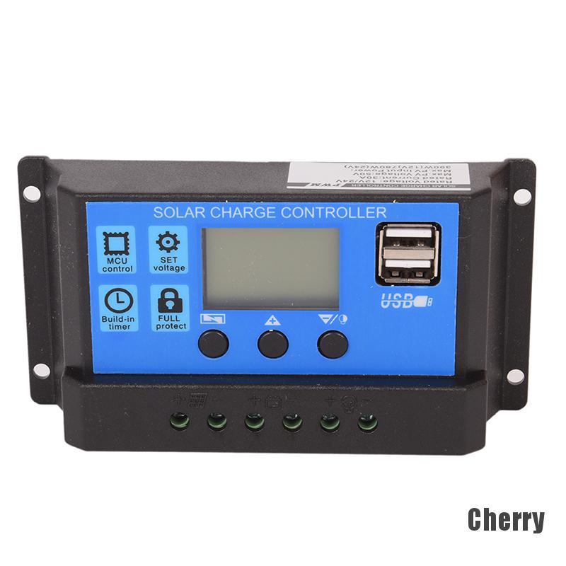 Thiết Bị Sạc Pin Năng Lượng Mặt Trời 12v / 24v 30a Pwm Lcd