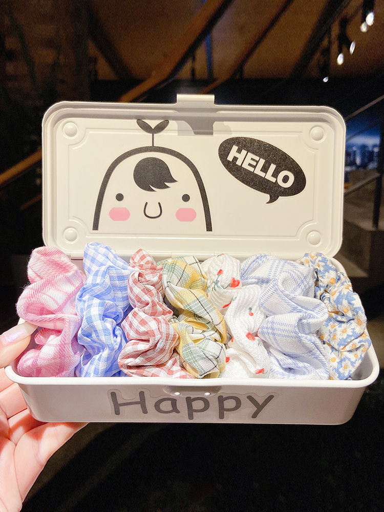 Bộ dây buộc tóc họa tiết sọc caro phong cách Hàn Quốc dễ thương thời trang dành cho nữ với nhiều loại tùy chọn