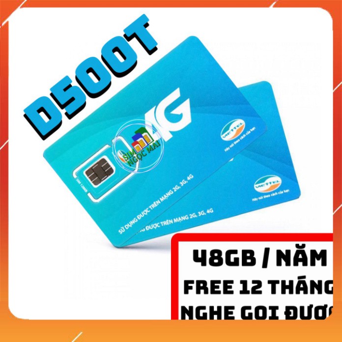 Sim 4G Viettel D900 - D500 - D500T Trọn Gói 1 Năm Không Nạp Tiền - NGHE GỌI