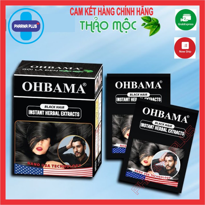 Gội Là Đen OHBAMA Thảo Mộc hộp 10 gói, giá 1 gói