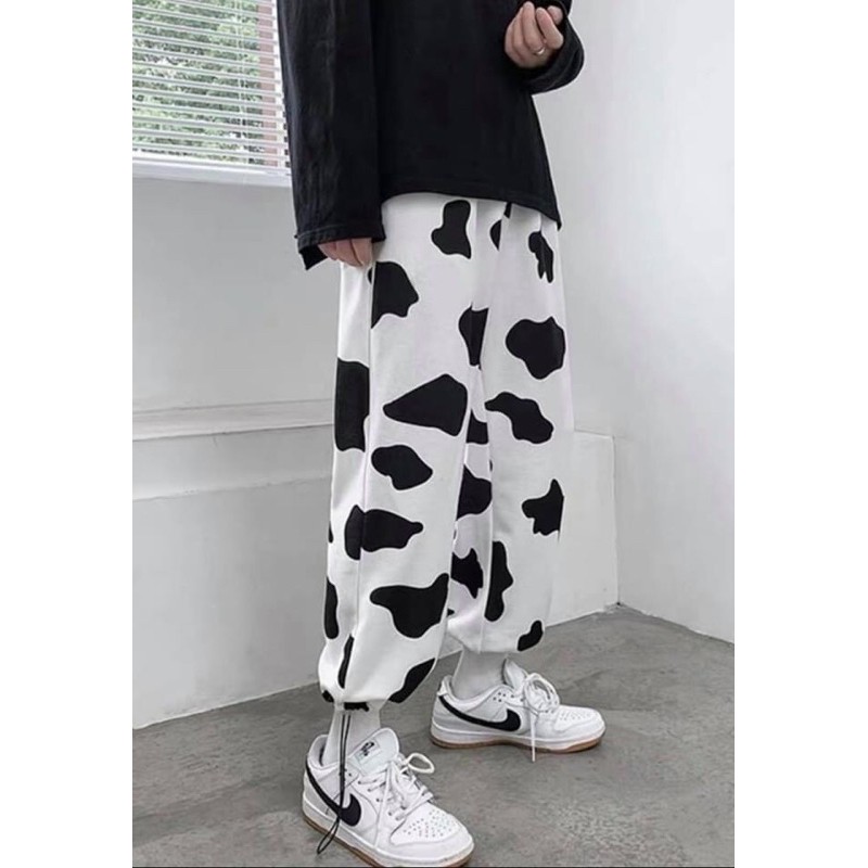 Quần Dài Bò Sữa Bo Gấu Unisex