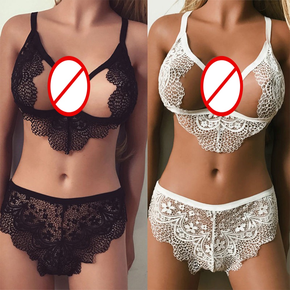 Set Áo Lót Nâng Ngực &amp; Quần Lót Nữ Họa Tiết Ren Thoải Mái Size S-XL