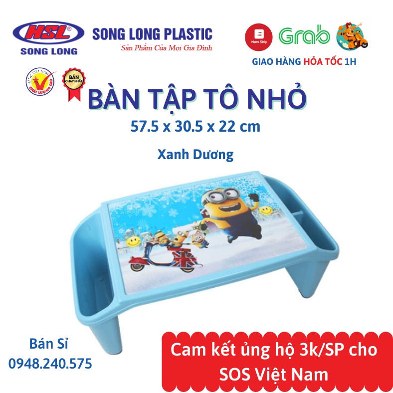 Bàn tập tô màu trẻ em, Bàn học nhựa đa năng cho bé ngồi chơi, học bài, tập ăn size nhỏ