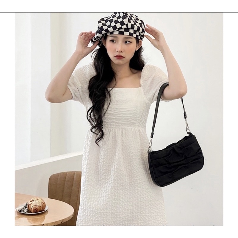 Váy babydoll tafta thắt nơ sau VJ004 mẫu 1