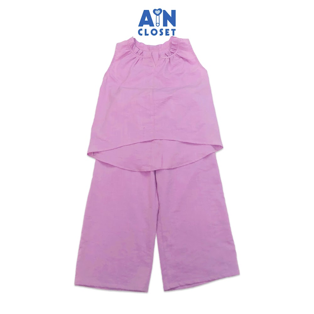 Bộ quần áo lửng cho mẹ Tím Lavender đũi xước - AICDMEQ5RT5K - AIN Closet