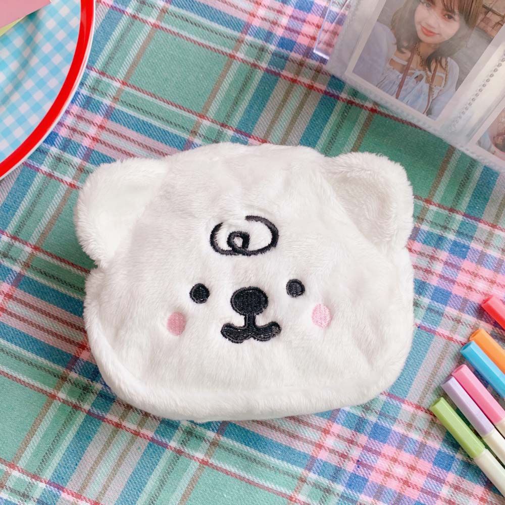 Ví đựng tai nghe / tiền xu nhỏ nhắn bằng vải có khóa kéo hình gấu hoạt hình nhiều màu dễ thương