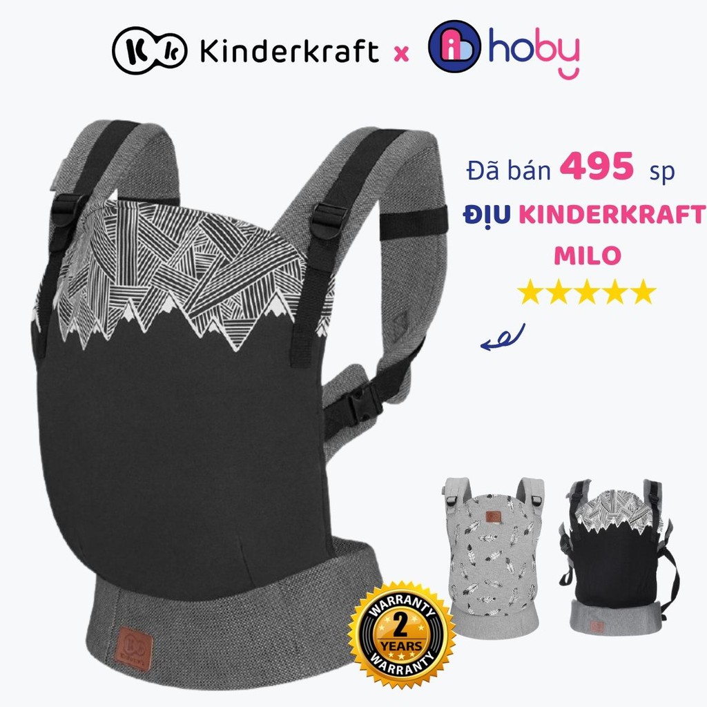 Địu trẻ sơ sinh cao cấp Kinderkraft nhập khẩu Đức -Địu em bé sling vải cotton cho trẻ từ 3 tháng, an toàn, chịu lực 20kg