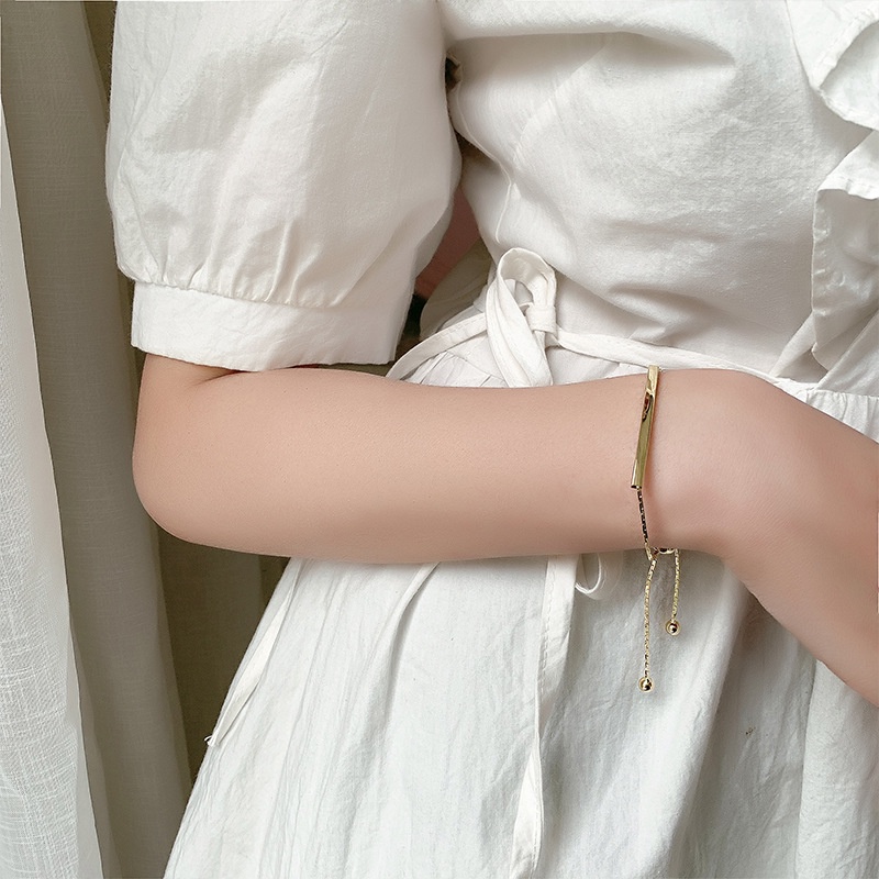 Vòng Tay MAYEBE LAVEND Dây Xích Vàng Phong Cách Hàn Quốc Cổ Điển Cho Cặp Đôi