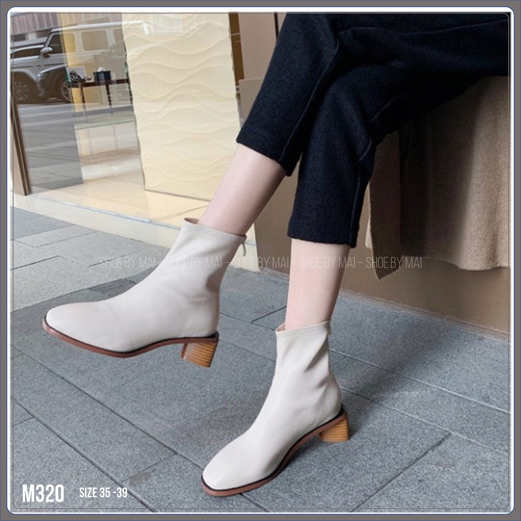 Giày boot nữ đế vuông M320 SHOEBYMAI