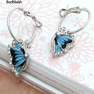 Cặp khuyên tai hình cánh bướm đính đá thanh lịch