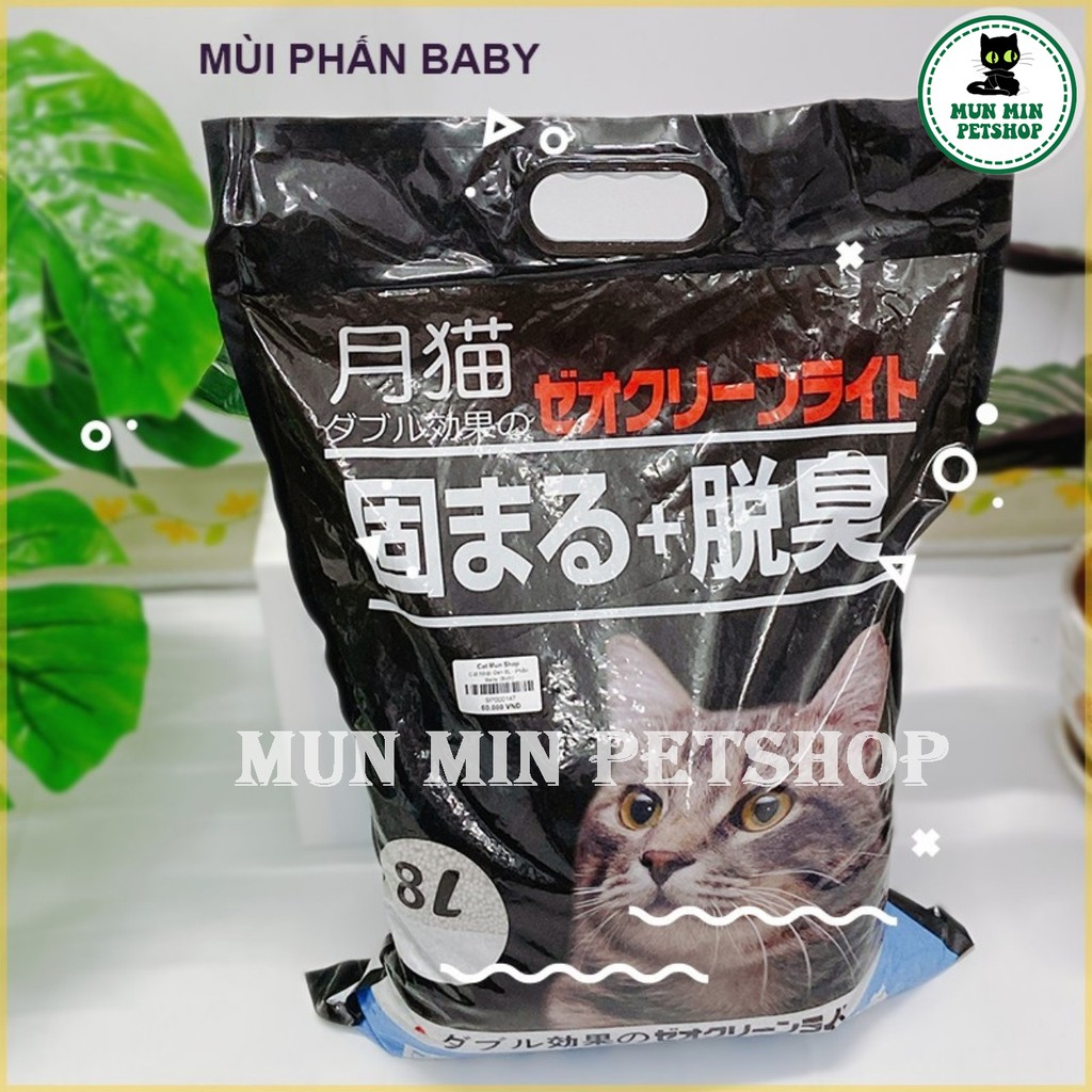 Cát vệ sinh mèo ⚡𝐅𝐑𝐄𝐄𝐒𝐇𝐈𝐏⚡ Cát NHẬT BẢN 8L  BỊCH ĐEN  MOONCAT siêu vón, mùi thơm, khử mùi tốt, thành phần tự nhiên