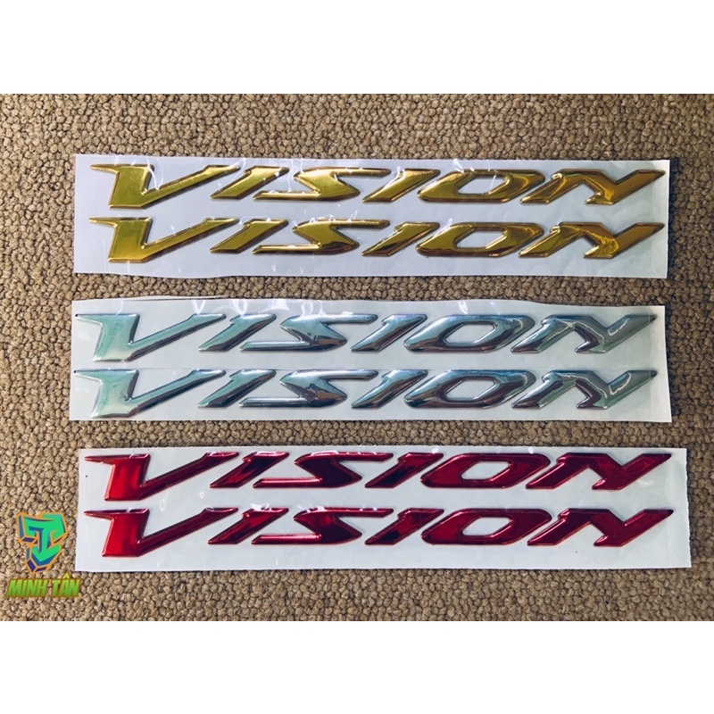 Tem chữ nổi Vision 3D chi tiết sáng, sắc nét.